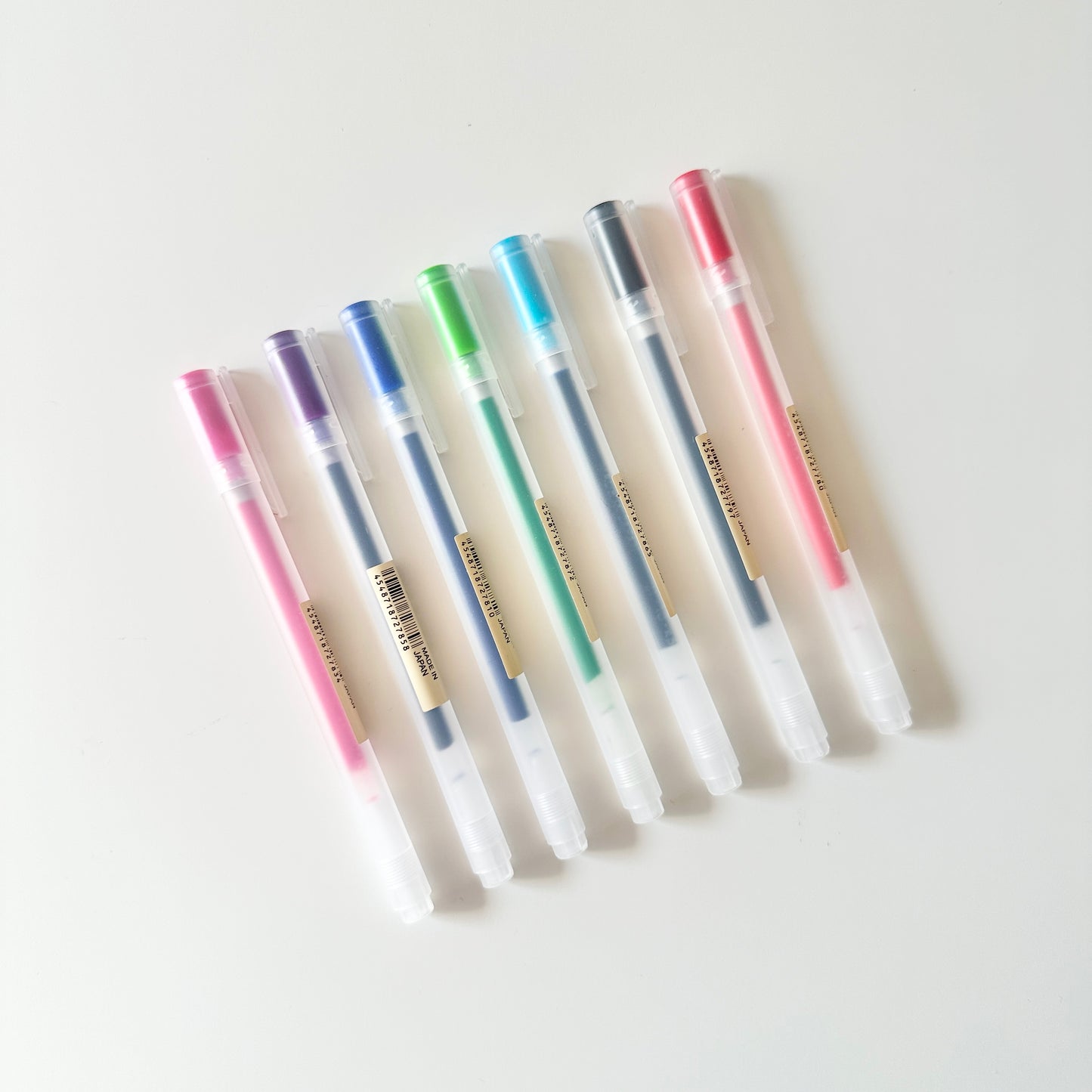 قلم جل ملون مع غطاء من Muji 0.5