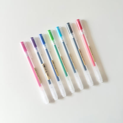 قلم جل ملون مع غطاء من Muji 0.5