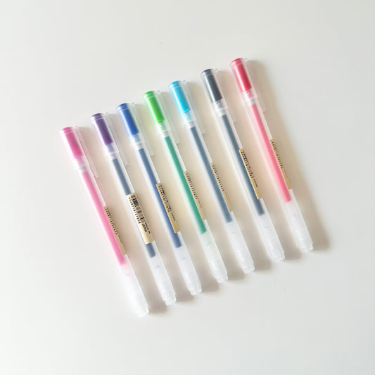قلم جل ملون مع غطاء من Muji 0.5