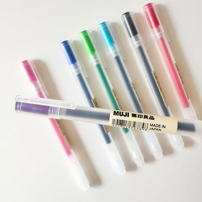 قلم جل ملون مع غطاء من Muji 0.5
